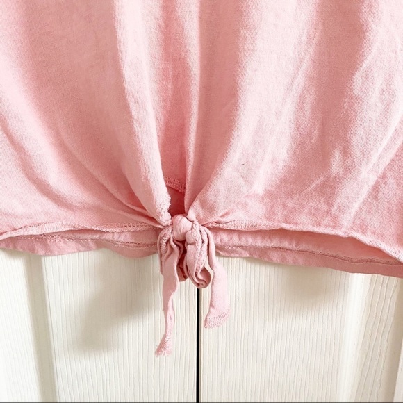 On Fire Flawless Pink Tie Front Crop Top Shirt - Picture 4 of 7